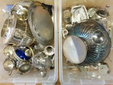 A quantity of silver plate to include punch bowl, teaware, urn with lion mask handles,