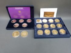 The Golden Jubilee Commemorative Coin Collection comprising 12 24ct gold plated, 38.