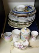 A collection of ceramics including Royal Crown Derby, Masons, Anysley,