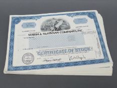 Approximately 100 Marsh and McLennan Companies USA share certificates,