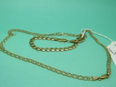 A 9ct gold necklace and a 9ct gold bracelet, weight 13.