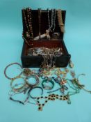 A collection of costume jewellery including watches, necklaces, Miracle brooch,