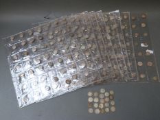 Over four hundred silver three penny pieces Victorian onwards