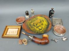 A quantity of collectables including silver plate, cloisonne vase,