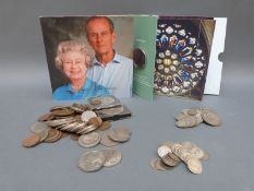 A collection of UK coinage Victorian onwards to include 52g of pre 1920 and 91.