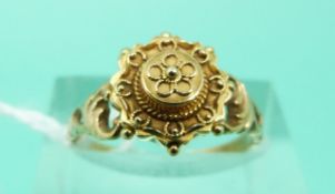 A late Victorian/ early Edwardian ring marked 15ct (size N)