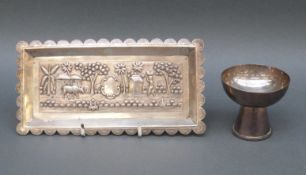 A French white metal cup, height 5.