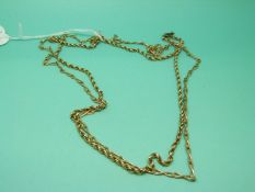 Two 9ct gold chains, weight 15.