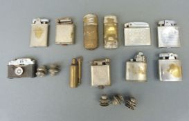 A quantity of lighters to include a novelty example formed as a camera, Ronson,