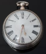 James Tracey Harvey of Abergavenny hallmarked silver pair cased pocket watch with Roman numerals,