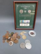 A quantity of coins including some pre 1947 and pre 1920 silver examples
