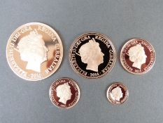 HM Queen Elizabeth II 90th Birthday Quintuple Gold Sovereign set by the London Mint Office in a