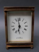 De la Grense, Oxford, England, mid 20th century brass cased timepiece carriage clock,