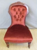 A 19thC upholstered nursing chair
