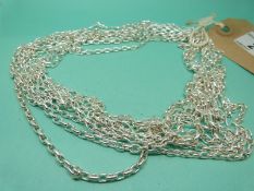 Seven silver chains.