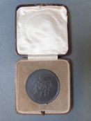 A Joseph Fry Bi-centennial cased bronze medallion 1928