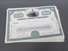 Approximately 100 Universal American Corporation USA share certificates,