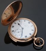 Thomas Russell & Son of Liverpool 9ct gold quarter repeater full hunter keyless wind pocket watch