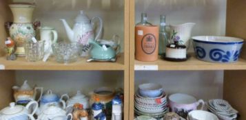 A collection of ceramics and glassware.