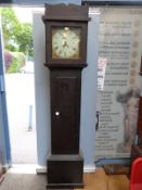 Early to mid nineteenth century 30 hour oak longcased clock,