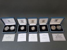 1989 silver proof £2 two coin set together with a 1992 10 pence example,