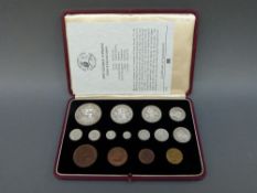 A cased 1937 specimen proof coin set with certificate
