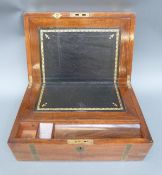 A 19thC brass bound mahogany writing slope,