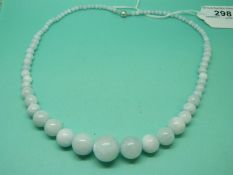 A graduated aquamarine necklace with a silver clasp