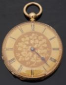 J J Vaughan of 39&40 The Strand, London retailed 18ct gold pocket watch with Roman numerals,