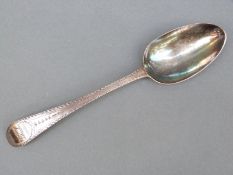 A Hester Bateman Georgian bright cut hallmarked silver tablespoon, London 1783 weight 57g,