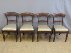 A set of four 19thC dining chairs with reeded front legs