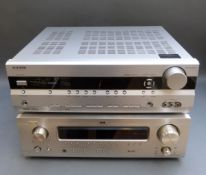Onkyo TX - SR506 AV receiver/ampli-tuner audio video and Deron DRA-700 AM/FM stereo receiver,