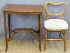 An Edwardian occasional table with undershelf, width 67cm,