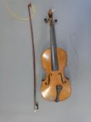 A 19thC / early 20thC violin with label for Alban Voigt & Co, Sachsen & London, 35.