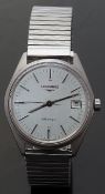 Longines gentleman's automatic wristwatch with date aperture, two tone hands,