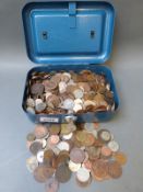 An amateur collection of overseas and UK coinage 19th century onwards small silver content,