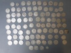 Approximately 1200g of pre 1947 UK silver largely comprising half crowns includes gradeable