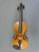 An early 20thC unlabelled violin, thought to be Italian, with 35.