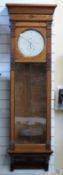 Pooley Ealing wall mounted jeweller's regulator clock in light oak case,