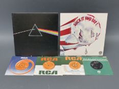 A small collection of LPs including Pink Floyd Dark Side of the Moon, Caravan Canterbury Tales,