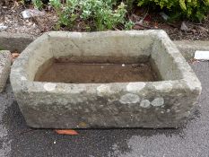 A stone trough (L62 x W43 x H19cm)