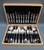 A twelve place canteen of silver plated cutlery,