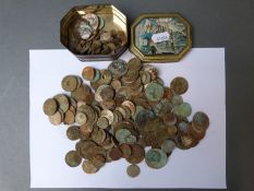 Approx 150 uncleaned detector find coins, including UK, European, USA, Canada,