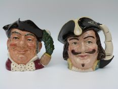 Two large Royal Doulton character jugs Capt Henry Morgan D6467 and Mine Host D6468