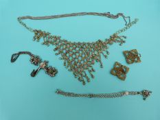 A white metal watch chain,