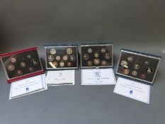 Four Royal Mint UK proof coin collections 1986, 1989,