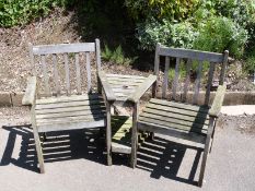 Teak double garden seat