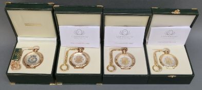 Four Coinwatch pocket watches all with faces in the form of a coin, all in original boxes.