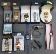 Thirteen various ladies and gentleman's wristwatches including Santa Barbara Polo & Racquet Club