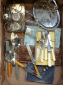 A plated six bottle cruet,